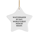 Watchmaker Gifts by Day, Star Ornament by Night, Funny Christmas Decor for Friends and Family - Image 1